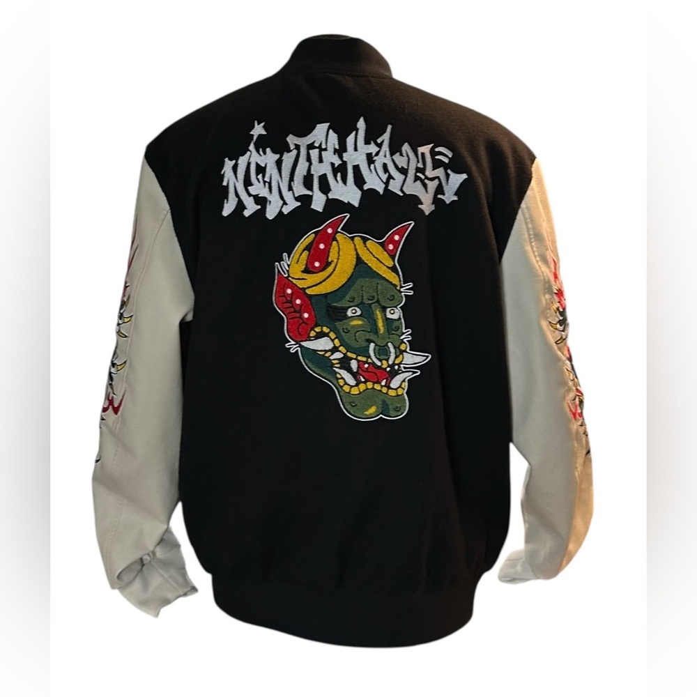 Ninth Hall Dragon Patched Varsity Jacket